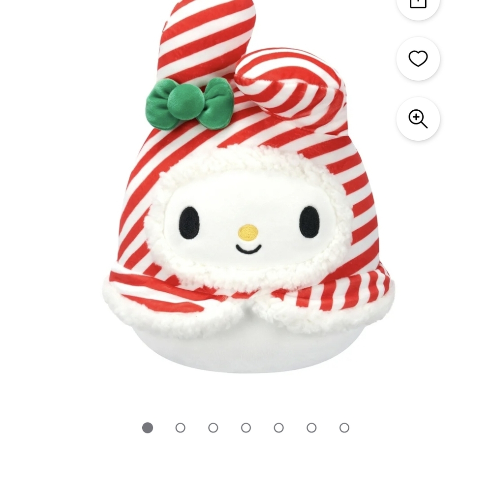 Squishmallows Red and White Striped Stuffed Animal